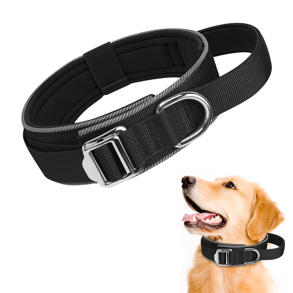 Qpets Dog Collar Tactic, Dog Collar with Control Handle & D Ring Safety Reflective Dog Collar Adjustable Sliding Buckle Training Collar for 30-50kg Dogs Qpets Dog Collar Tactic, Dog Collar with Control Handle & D Ring Safety Reflective Dog Collar Adjustable Sliding Buckle Training Collar for 30-50kg Dogs
